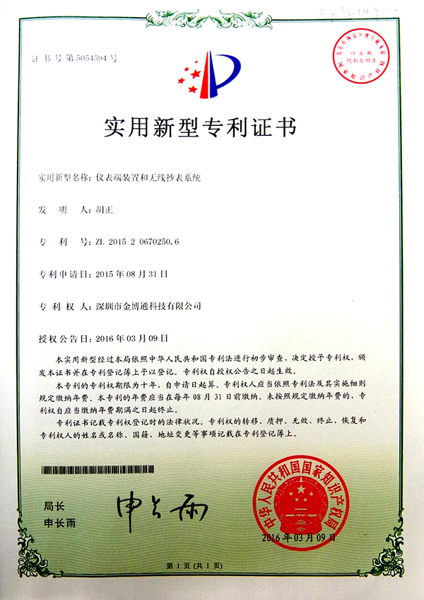 儀表端裝置和無(wú)線抄表系統(tǒng)實(shí)用新型專利